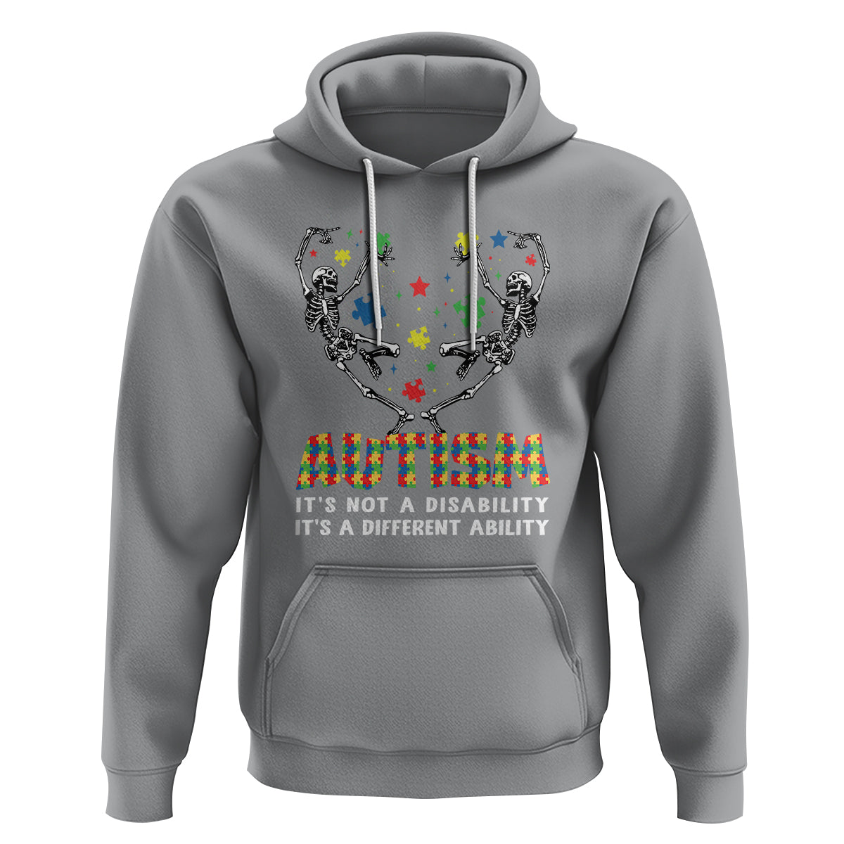 Autism Awareness Hoodie Skeleton It's Not A Disability It's A Different Ability - Wonder Print Shop