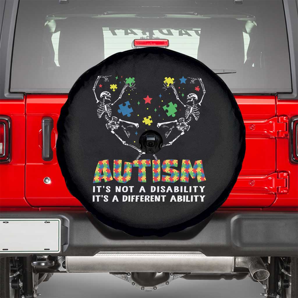 Autism Awareness Spare Tire Cover Skeleton It's Not A Disability It's A Different Ability
