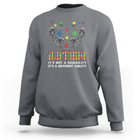 Autism Awareness Sweatshirt Skeleton It's Not A Disability It's A Different Ability - Wonder Print Shop