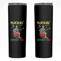 Autism Awareness Skinny Tumbler Rockin' To A Different Tune Skeleton