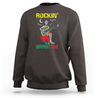 Autism Awareness Sweatshirt Rockin' To A Different Tune Skeleton - Wonder Print Shop