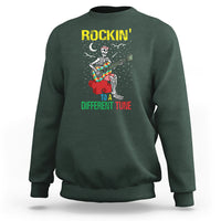 Autism Awareness Sweatshirt Rockin' To A Different Tune Skeleton - Wonder Print Shop