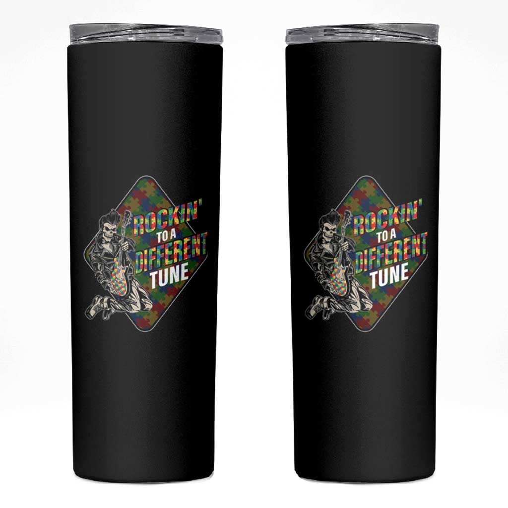 Autism Awareness Skinny Tumbler Rockin' To A Different Tune