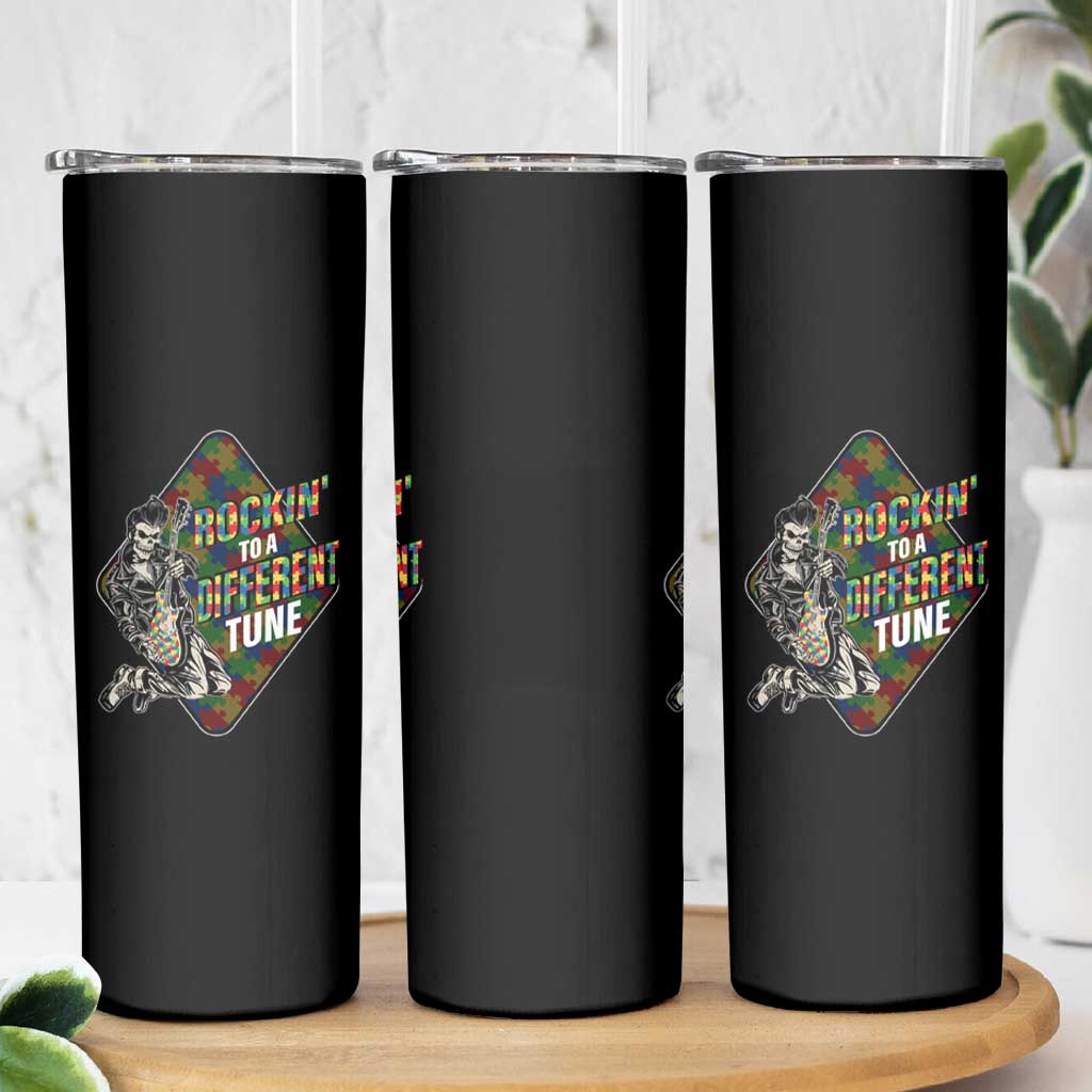 Autism Awareness Skinny Tumbler Rockin' To A Different Tune