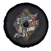 Autism Awareness Spare Tire Cover Rockin' To A Different Tune Skeleton