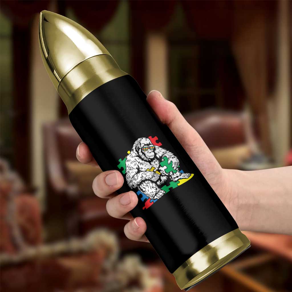 Autism Awareness Bigfoot Puzzle Autistic Warrior Bullet Tumbler