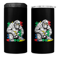 Autism Awareness Bigfoot Puzzle Autistic Warrior 4 in 1 Can Cooler Tumbler