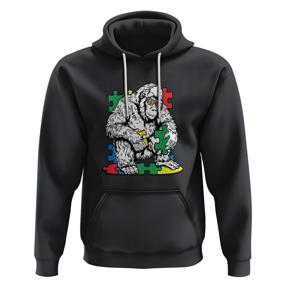 Autism Awareness Bigfoot Puzzle Autistic Warrior Hoodie - Wonder Print Shop