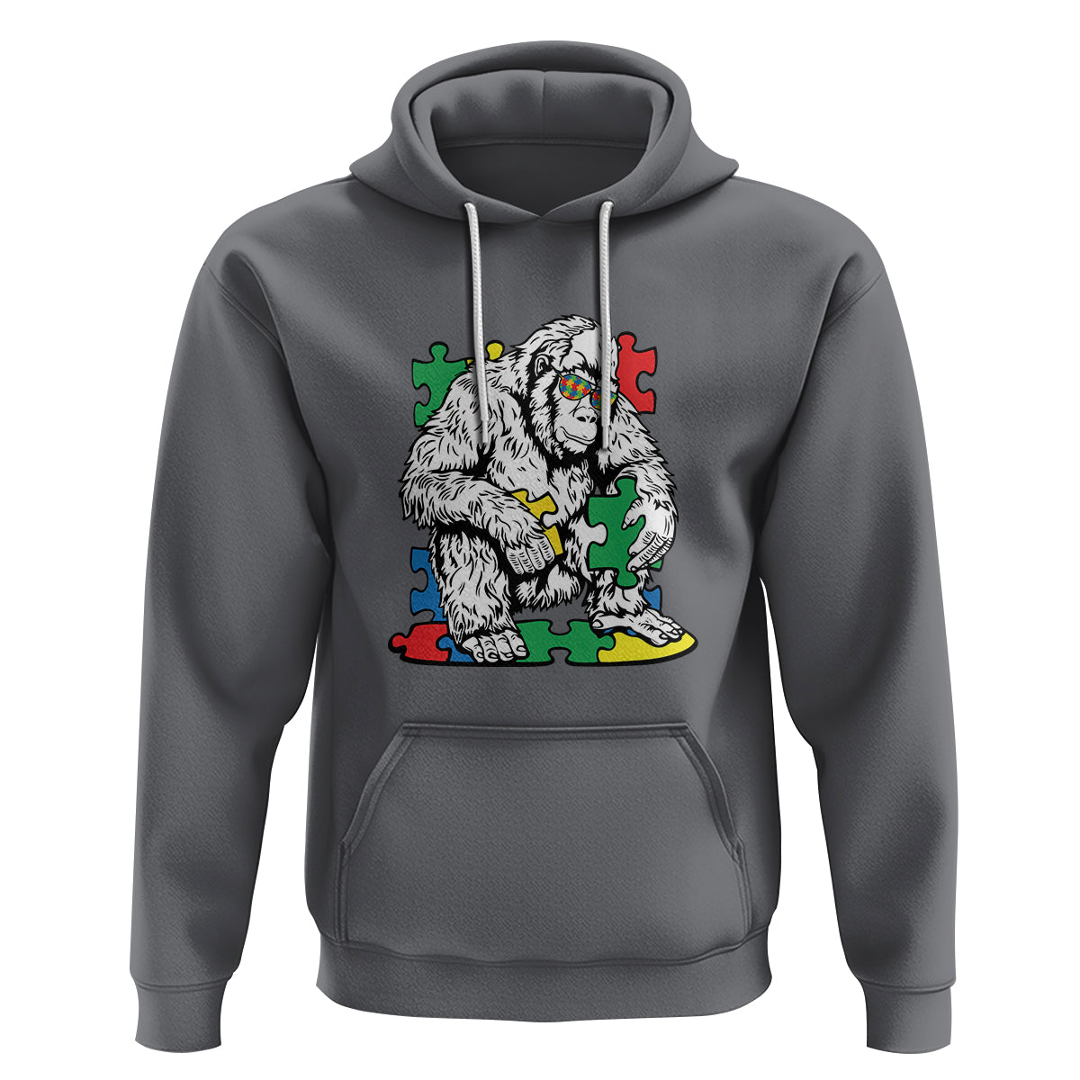 Autism Awareness Bigfoot Puzzle Autistic Warrior Hoodie - Wonder Print Shop