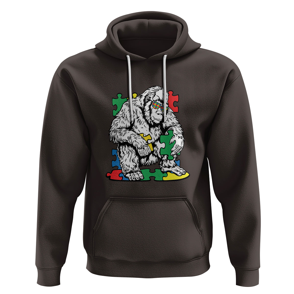 Autism Awareness Bigfoot Puzzle Autistic Warrior Hoodie - Wonder Print Shop