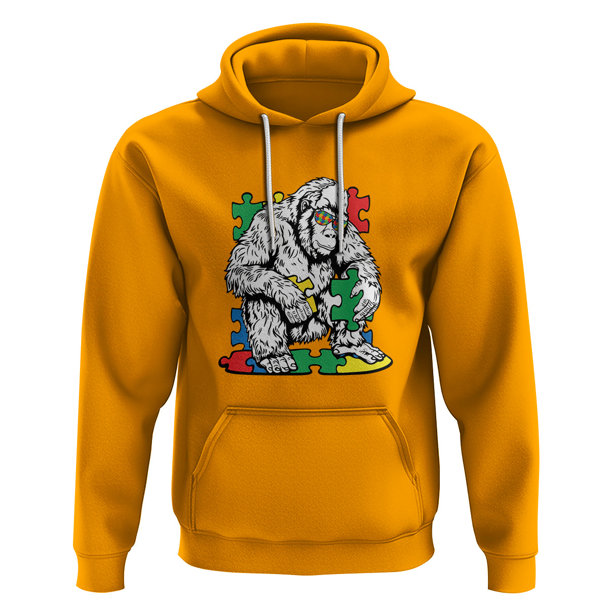 Autism Awareness Bigfoot Puzzle Autistic Warrior Hoodie - Wonder Print Shop