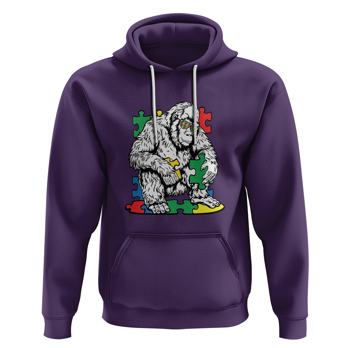 Autism Awareness Bigfoot Puzzle Autistic Warrior Hoodie - Wonder Print Shop
