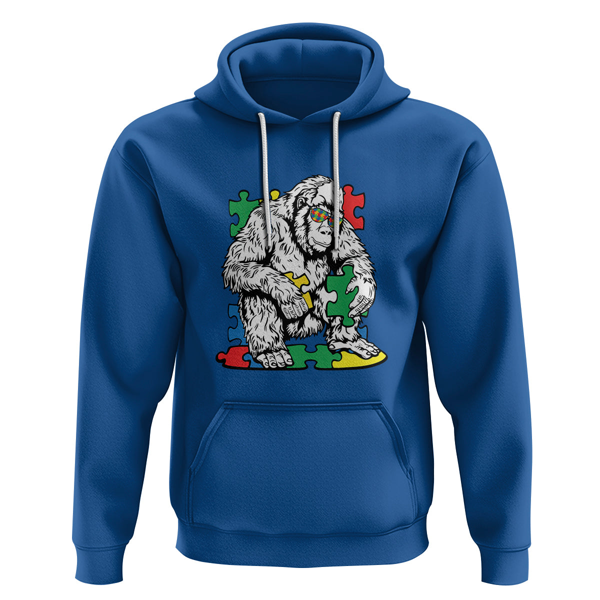 Autism Awareness Bigfoot Puzzle Autistic Warrior Hoodie - Wonder Print Shop