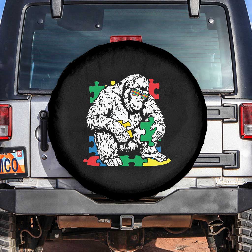 Autism Awareness Bigfoot Puzzle Autistic Warrior Spare Tire Cover