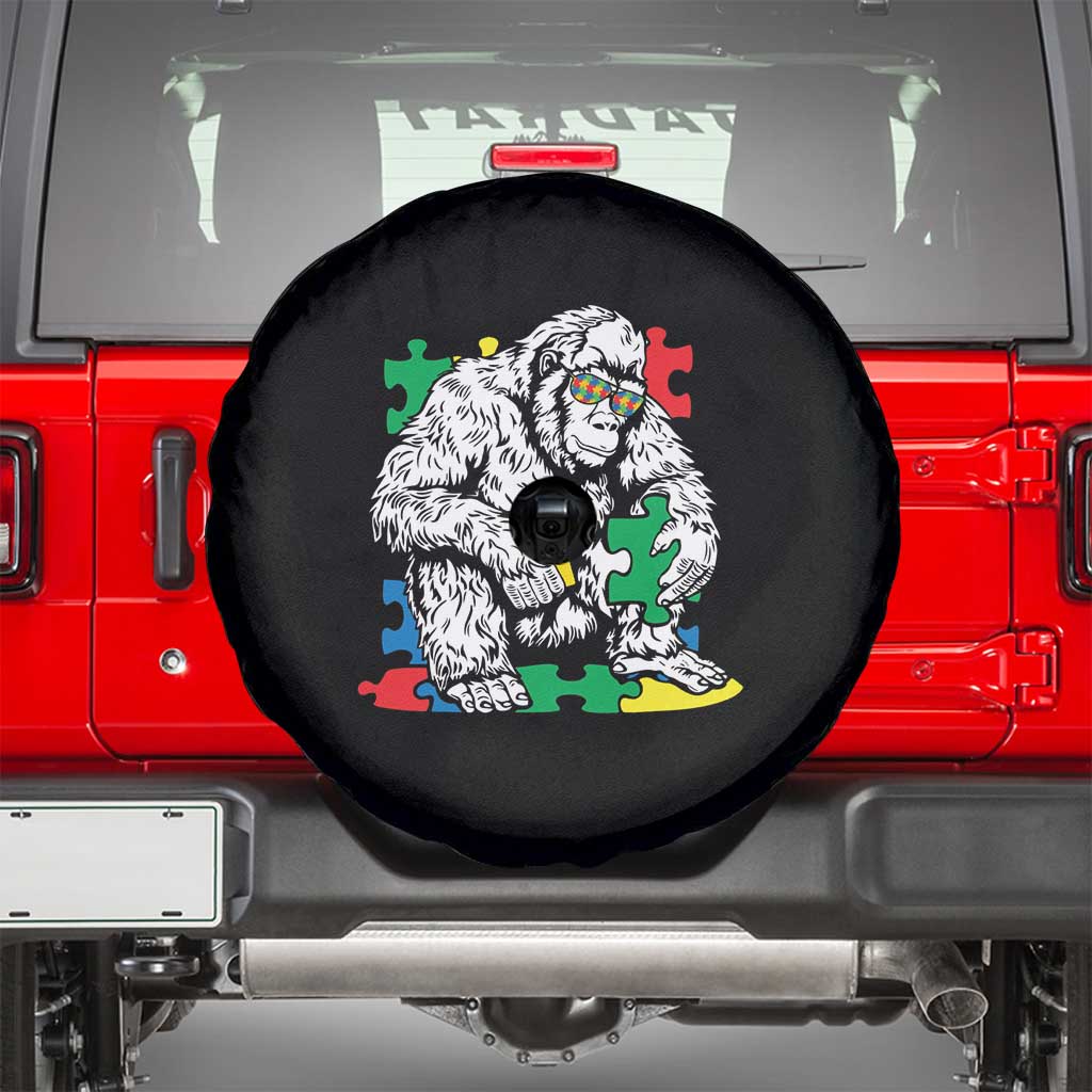 Autism Awareness Bigfoot Puzzle Autistic Warrior Spare Tire Cover