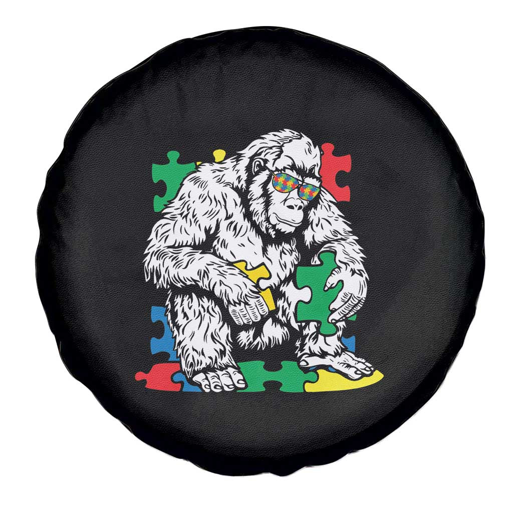 Autism Awareness Bigfoot Puzzle Autistic Warrior Spare Tire Cover