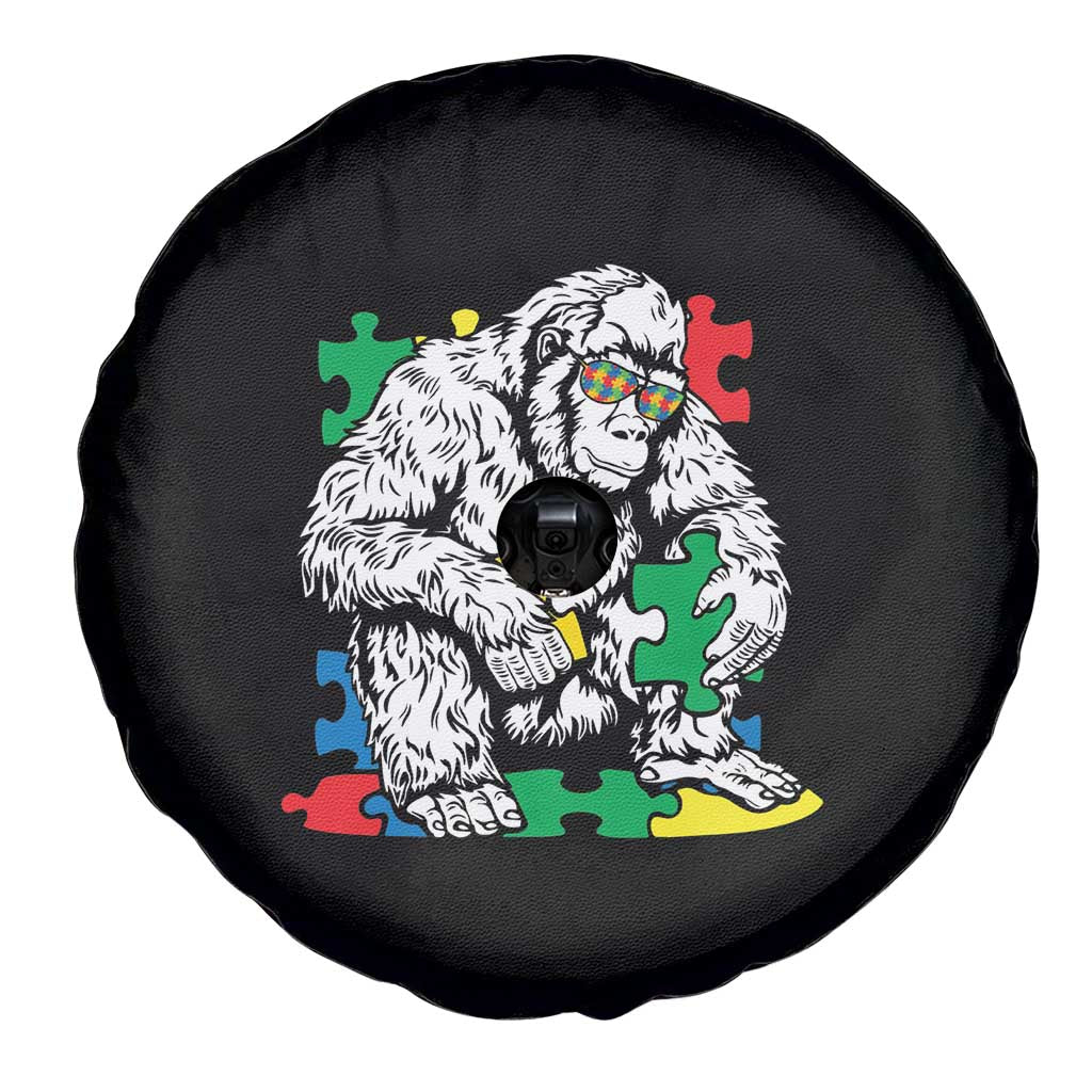 Autism Awareness Bigfoot Puzzle Autistic Warrior Spare Tire Cover