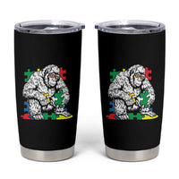Autism Awareness Bigfoot Puzzle Autistic Warrior Tumbler Cup