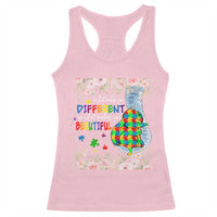 Autism Awareness Racerback Tank Top What Makes You Different Is What Makes You Beautiful Autistic Elephant Mom