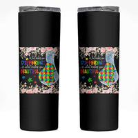 Autism Awareness Skinny Tumbler What Makes You Different Is What Makes You Beautiful Autistic Elephant Mom