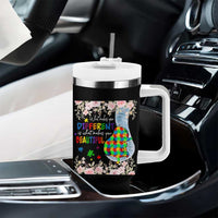 Autism Awareness Tumbler With Handle What Makes You Different Is What Makes You Beautiful Autistic Elephant Mom