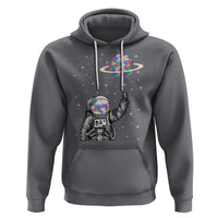 Autism Awareness Hoodie Astronaut Puzzle Balloon Autistic Outer Space - Wonder Print Shop