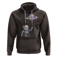 Autism Awareness Hoodie Astronaut Puzzle Balloon Autistic Outer Space - Wonder Print Shop