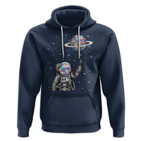 Autism Awareness Hoodie Astronaut Puzzle Balloon Autistic Outer Space - Wonder Print Shop