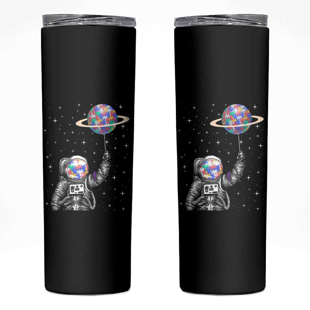 Autism Awareness Skinny Tumbler Astronaut Puzzle Balloon Autistic Outer Space