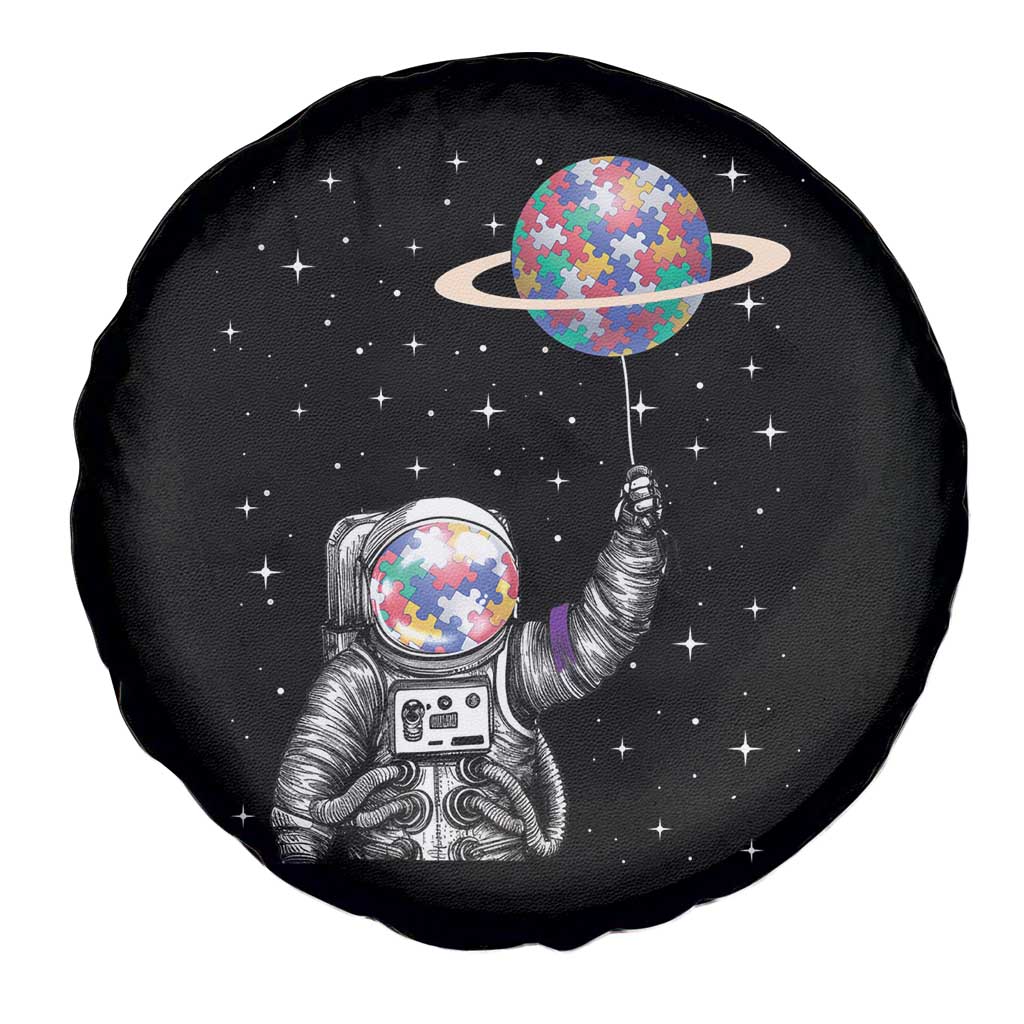 Autism Awareness Spare Tire Cover Astronaut Puzzle Balloon Autistic Outer Space