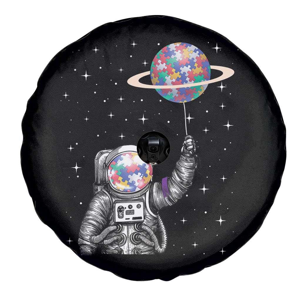 Autism Awareness Spare Tire Cover Astronaut Puzzle Balloon Autistic Outer Space