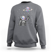 Autism Awareness Sweatshirt Astronaut Puzzle Balloon Autistic Outer Space - Wonder Print Shop