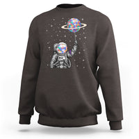 Autism Awareness Sweatshirt Astronaut Puzzle Balloon Autistic Outer Space - Wonder Print Shop