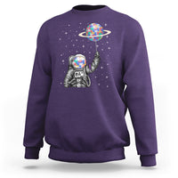 Autism Awareness Sweatshirt Astronaut Puzzle Balloon Autistic Outer Space - Wonder Print Shop