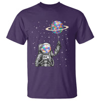 Autism Awareness T Shirt Astronaut Puzzle Balloon Autistic Outer Space - Wonder Print Shop