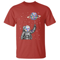 Autism Awareness T Shirt Astronaut Puzzle Balloon Autistic Outer Space - Wonder Print Shop