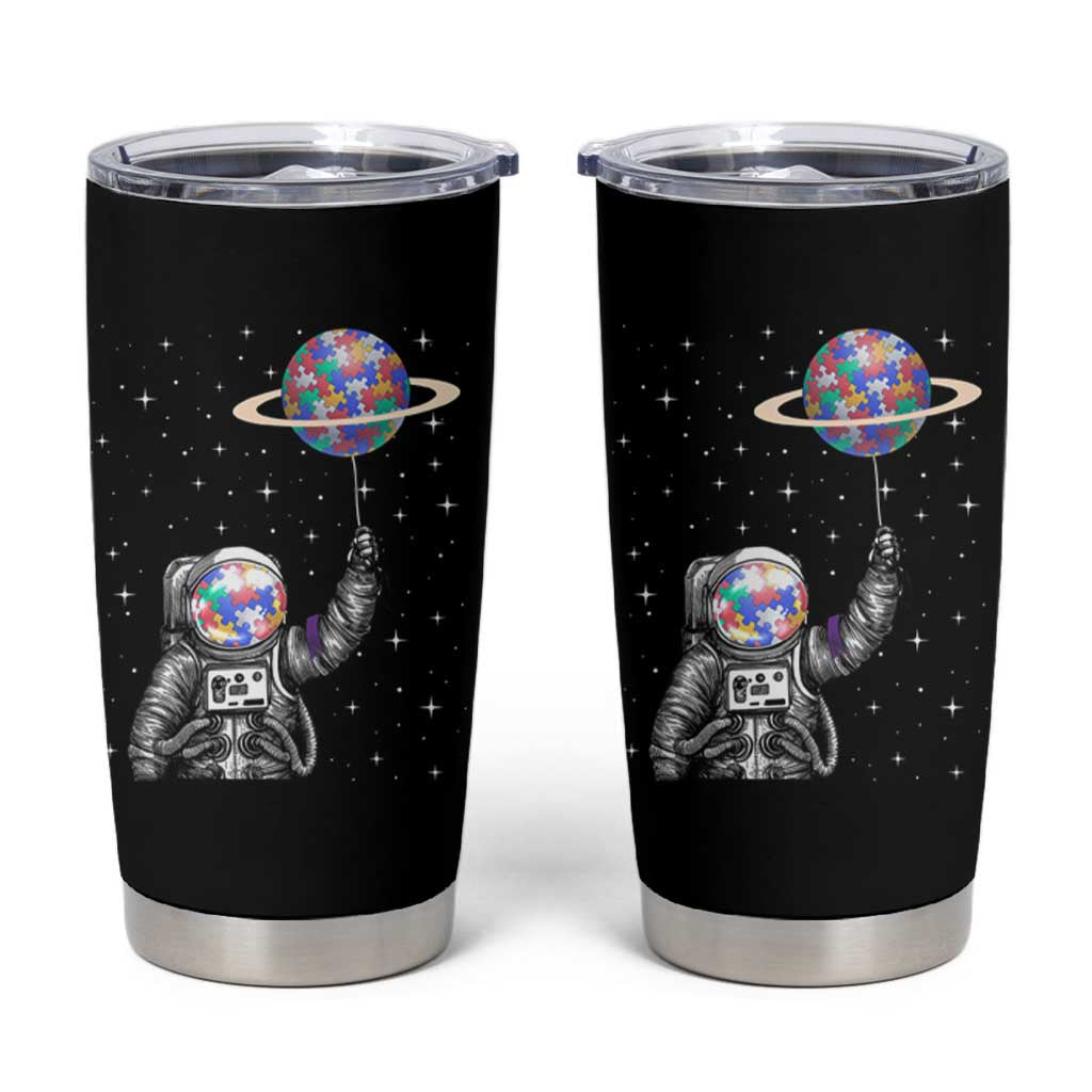 Autism Awareness Tumbler Cup Astronaut Puzzle Balloon Autistic Outer Space