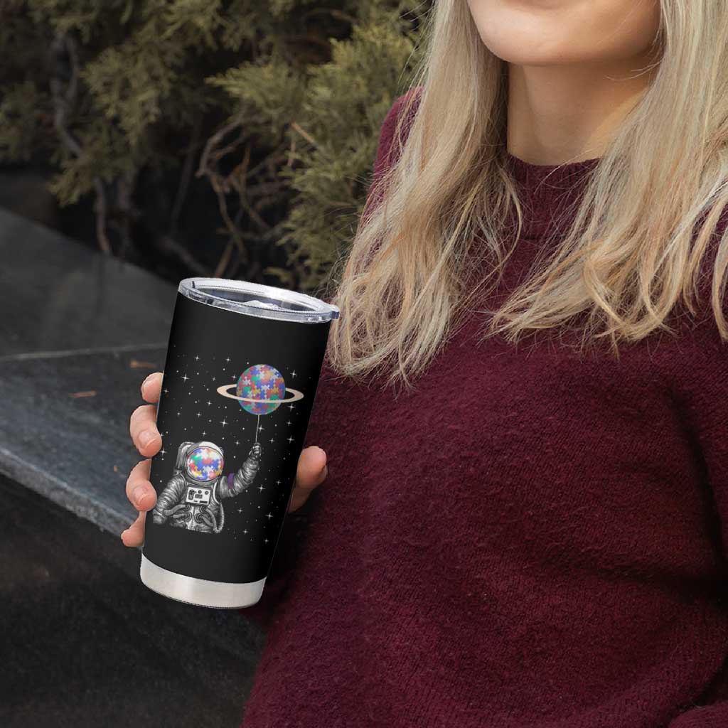 Autism Awareness Tumbler Cup Astronaut Puzzle Balloon Autistic Outer Space