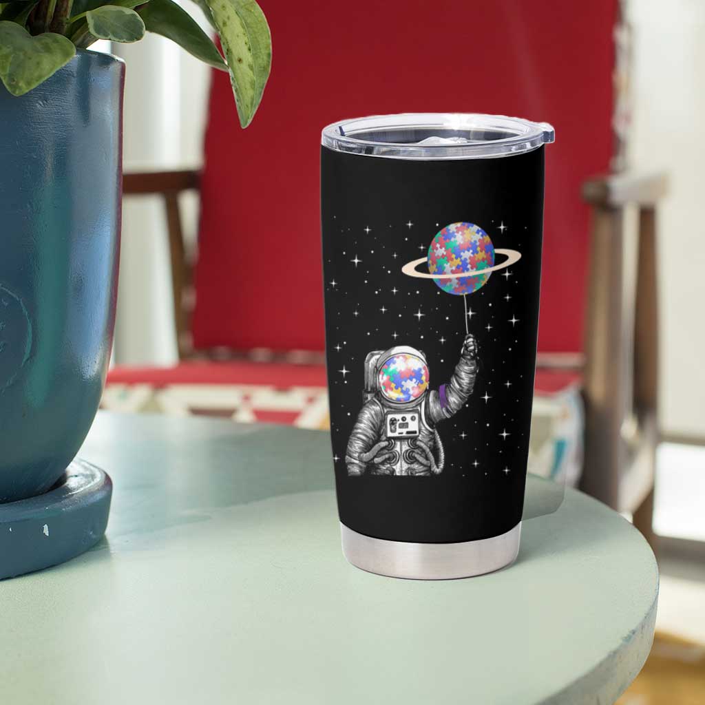 Autism Awareness Tumbler Cup Astronaut Puzzle Balloon Autistic Outer Space