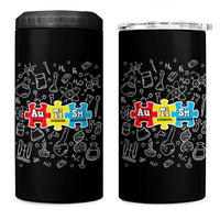Autism Awareness Puzzle Periodic Table Autistic 4 in 1 Can Cooler Tumbler