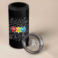 Autism Awareness Puzzle Periodic Table Autistic 4 in 1 Can Cooler Tumbler