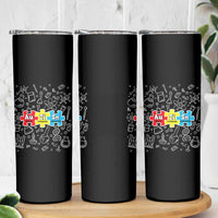 Autism Awareness Puzzle Periodic Table Autistic Skinny Tumbler