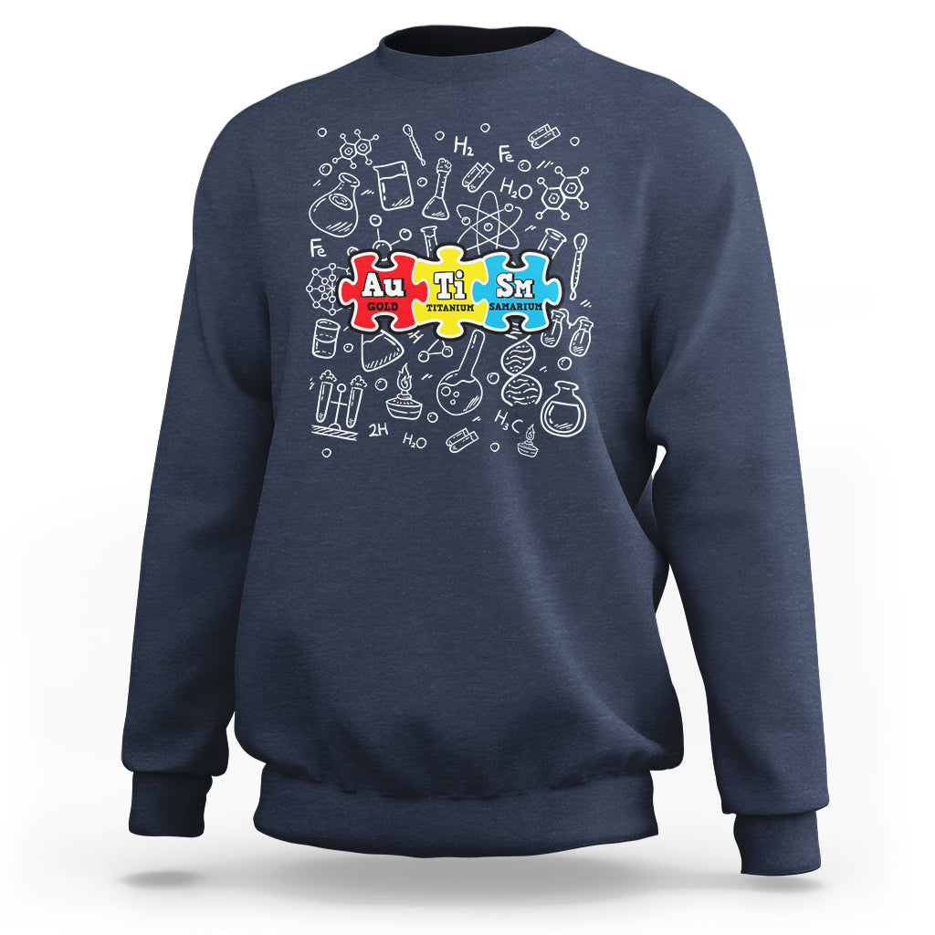 Autism Awareness Puzzle Periodic Table Autistic Sweatshirt - Wonder Print Shop