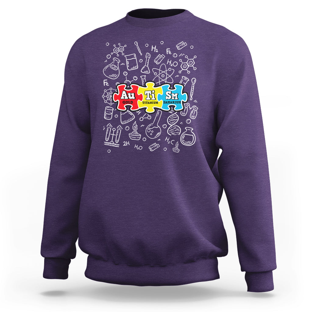 Autism Awareness Puzzle Periodic Table Autistic Sweatshirt - Wonder Print Shop