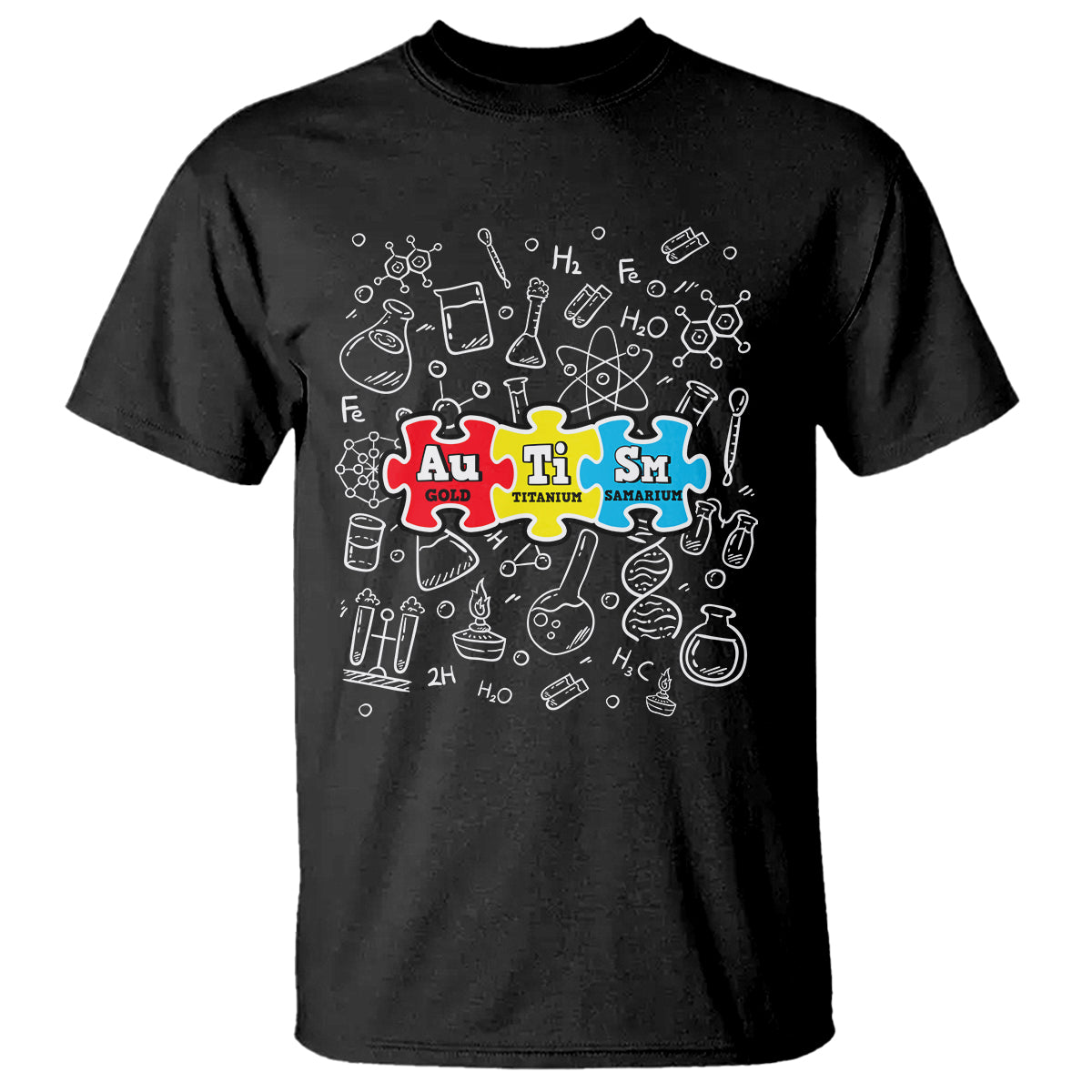 Autism Awareness Puzzle Periodic Table Autistic T Shirt - Wonder Print Shop