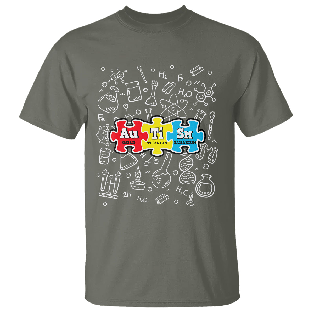 Autism Awareness Puzzle Periodic Table Autistic T Shirt - Wonder Print Shop