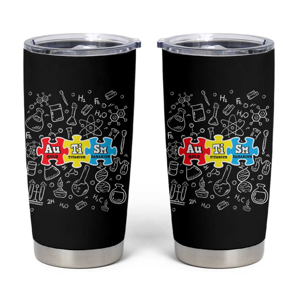 Autism Awareness Puzzle Periodic Table Autistic Tumbler Cup