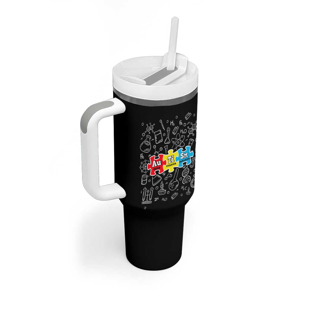Autism Awareness Puzzle Periodic Table Autistic Tumbler With Handle