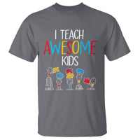 Autism Awareness T Shirt I Teach Awesome Kids Funny Puzzle Special Education Teacher - Wonder Print Shop
