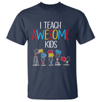Autism Awareness T Shirt I Teach Awesome Kids Funny Puzzle Special Education Teacher - Wonder Print Shop